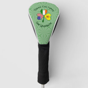 Couvre-club De Golf Scotland Rampant USA Irlande Drapeaux Shamrock Nom