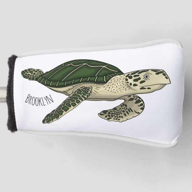 Couvre-club De Golf Sea turtle cartoon (Devant)