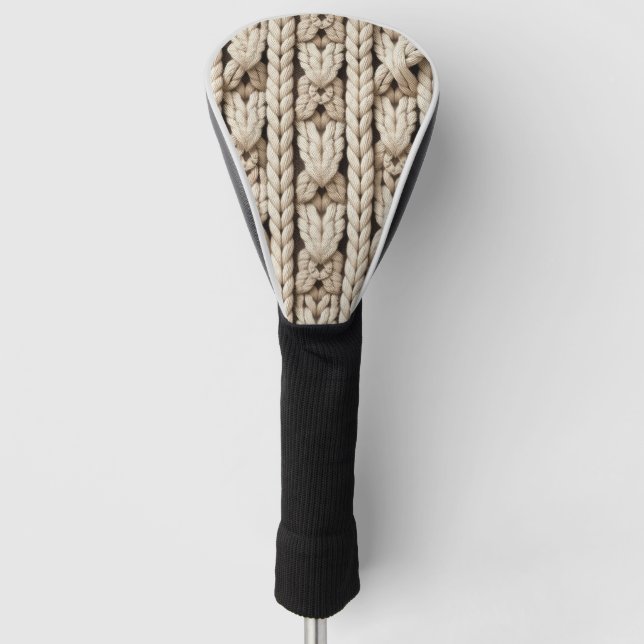 Couvre-club De Golf Seamless Chunky Cable Knit Pattern (Devant)
