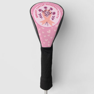 Couvre-club De Golf Sensibilisation au cancer du sein avec rose