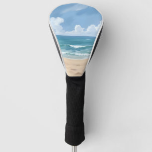 Couvre-club De Golf Sentier de la plage Eau de mer peinte sur la côt
