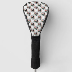 Couvre-club De Golf Série de crânes floraux roses Design 2