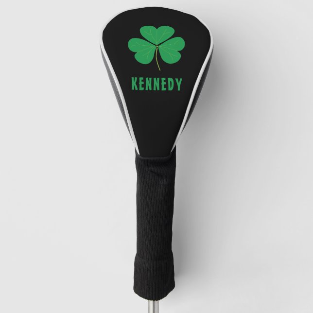 Couvre-club De Golf Shamrock Green Clover Irlande Celtic Irish Nom (Devant)