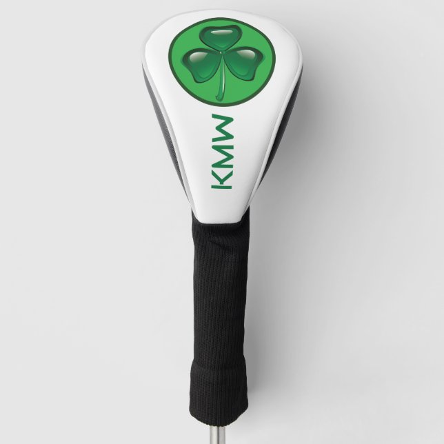 Couvre-club De Golf Shamrock Green Monogram Golf Club Head Cover (Devant)