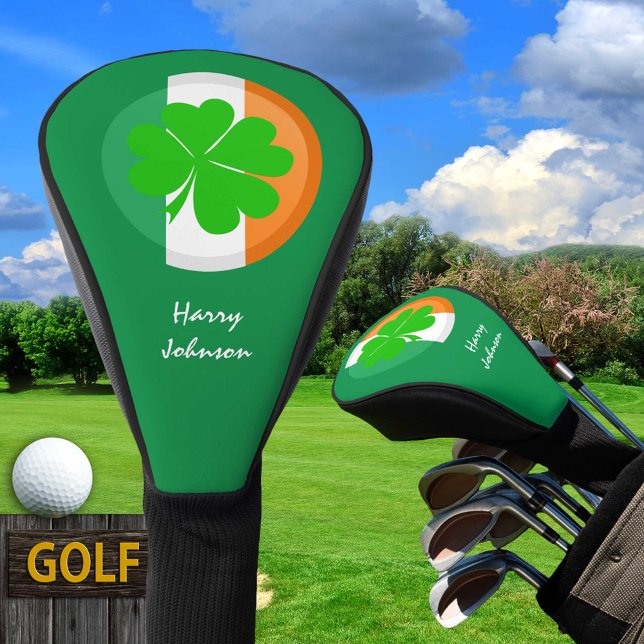 Couvre-club De Golf Shamrock & Irish Golf Club Covers drapeau Monogram (Créateur téléchargé)