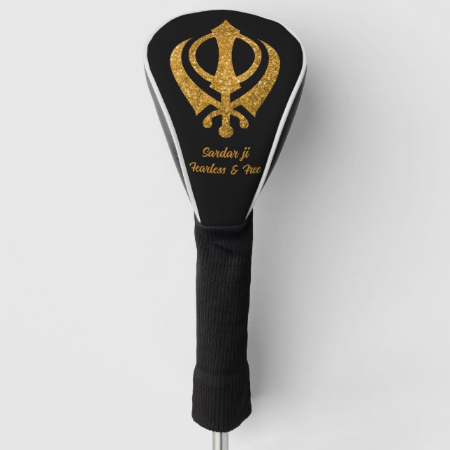 Couvre-club De Golf Sikh Khanda "Sans peur et libre" (Devant)