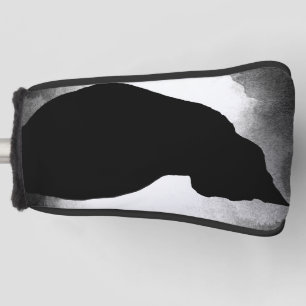 Couvre-club De Golf Silhouette de chat noir