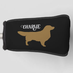 Couvre-club De Golf Silhouette de l'outil Golden Retriever avec nom pe