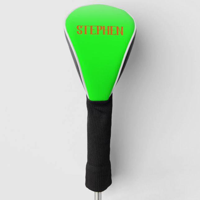 Couvre-club De Golf Simple et moderne Lime Green & Orange - Personnali (Devant)