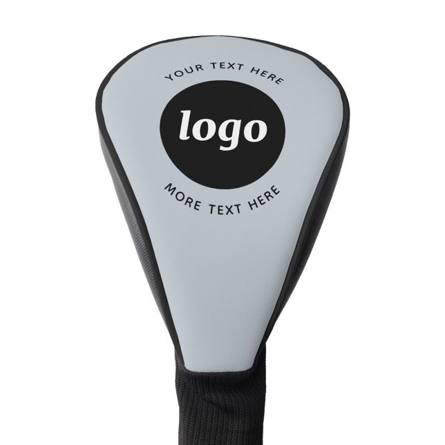 Couvre-club De Golf Simple Logo Texte Professionnel Promotionnel Poudr (Simple logo with custom text business branding promotional powder blue golf head cover)