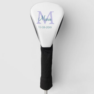 Couvre-club De Golf simple minimum ajouter nom monogramme violet vert