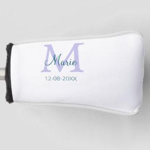 Couvre-club De Golf simple minimum ajouter nom monogramme violet vert 