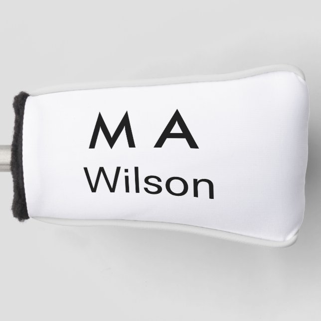 Couvre-club De Golf Simple monogram add your name letter man minimal   (Devant)