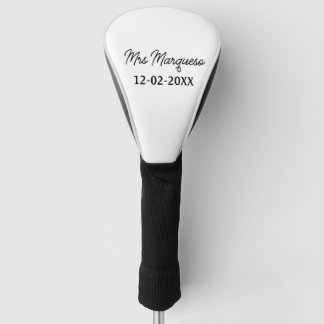Couvre-club De Golf simple monogramme minimal mrs M nom date année Thr