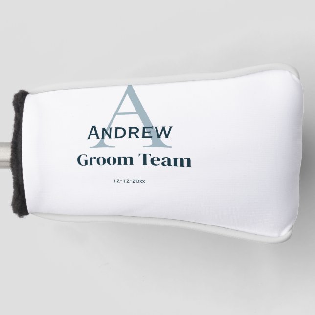 Couvre-club De Golf simple monogramme personnalisé groomsmen (Devant)