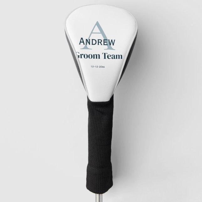 Couvre-club De Golf simple monogramme personnalisé groomsmen (Devant)