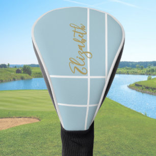 Couvre-club De Golf Simple personnalisé bleu poussiéreux minimaliste p