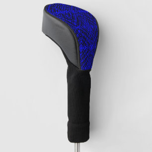 Couvre-club De Golf Simple Scribble Carreaux miroir Bleu Pilote