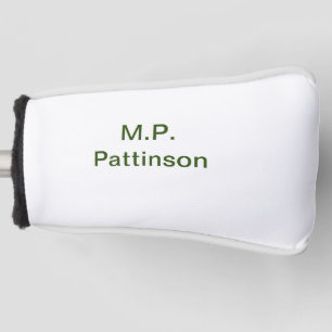 Couvre-club De Golf Simple vert minimal ajouter votre nom de texte pho