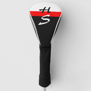 Couvre-club De Golf Simplement 2 couleurs & rayures feu rouge