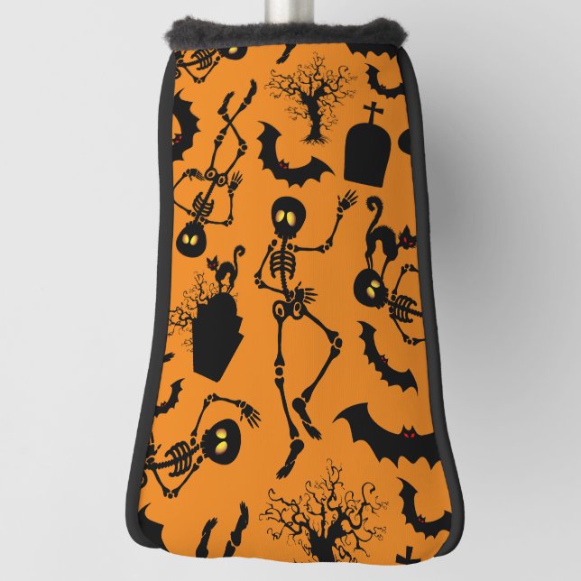 Couvre-club De Golf Skeletons d'Halloween Macabre Dance (Tourné à 90°)