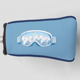 Couvre-club De Golf Ski Goggles Montagnes Reflexions Illustration