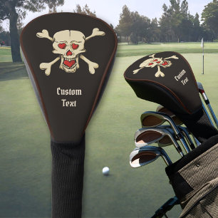 Couvre-club De Golf Skull with Hearts