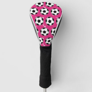 Couvre-club De Golf Soccer Ball Pink Frost Parties scintillant Sport J