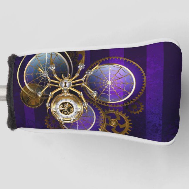 Couvre-club De Golf Spider Steampunk sur Arrière - plan pourpre (Devant)