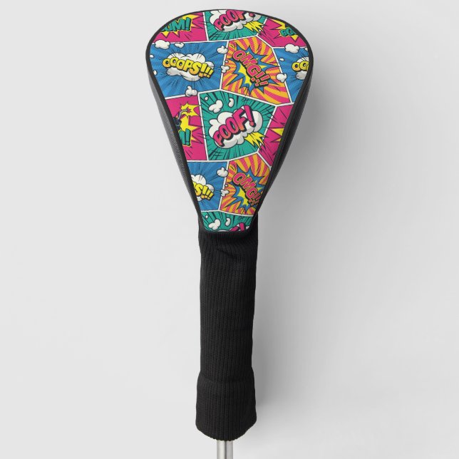 Couvre-club De Golf Style Pop Art - Whimsical Retro Comic Explosion (Devant)