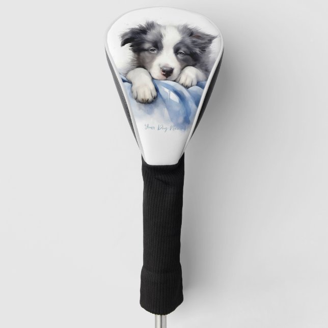 Couvre-club De Golf Super mignon ange dormant chiot Border Collie chie (Devant)
