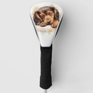 Couvre-club De Golf Super mignon ange dormant chiot Dachshund Chien 00