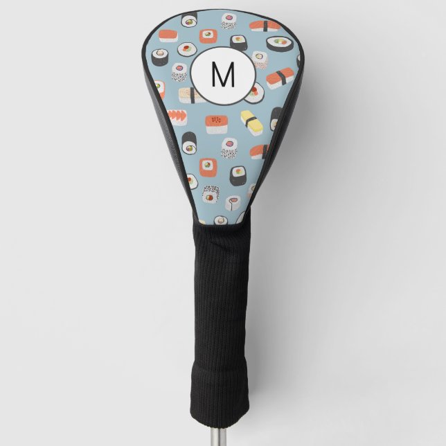 Couvre-club De Golf Sushi Nigiri Maki Roule Monogramme alimentaire jap (Devant)