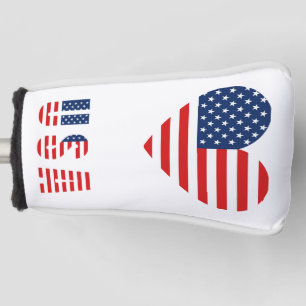 Couvre-club De Golf Symbole d'amour patriotique Golf Putter Head Cover