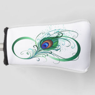 Couvre-club De Golf Symbole d'infini avec plume de paon