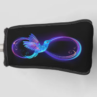 Symbole d'infini néon avec colibri brillant