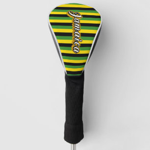 Couvre-club De Golf Symbole du drapeau de la Jamaïque rayures typograp