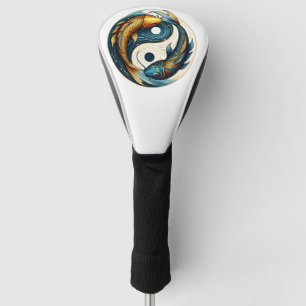 Couvre-club De Golf SYMBOLE YIN Yang Koi Fish