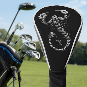 Couvre-club De Golf SYMBOLE Zodiaque Scorpio Argent Scorpion Astrologi