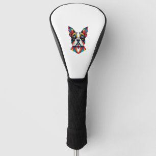 Couvre-club De Golf T-shirt Boston Terrier origami drôle classique mig