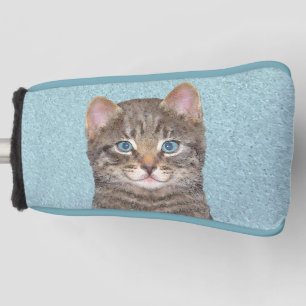 Couvre-club De Golf Tabby Gris Peinture Chat - Cute Original Art Chat