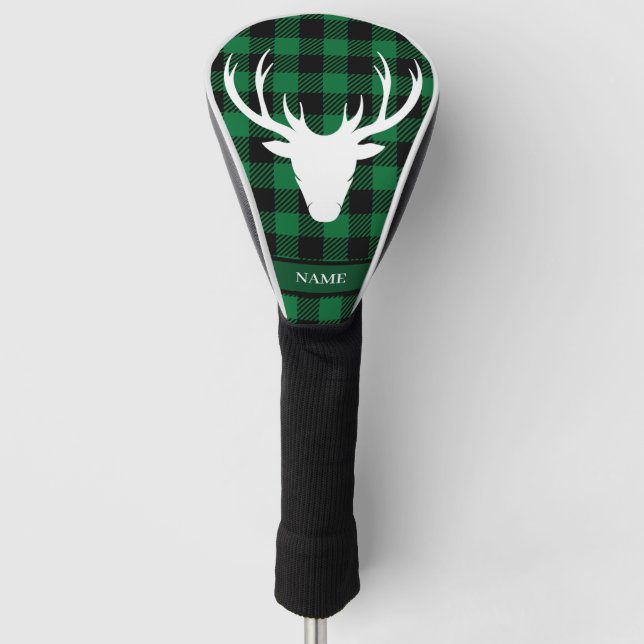 Couvre-club De Golf Tartan écossais vert Buffalo Plaid (Devant)