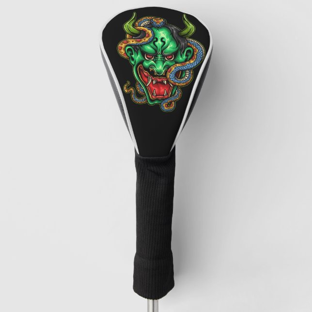 Couvre-club De Golf Tatouage Dragon Vert (Devant)
