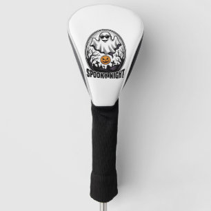Couvre-club De Golf Tee Art Cool Ghost Halloween Vintage Gravure_1