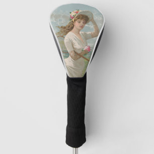Couvre-club De Golf Tenniswoman victorienne avec chapeau à fleurs Anti