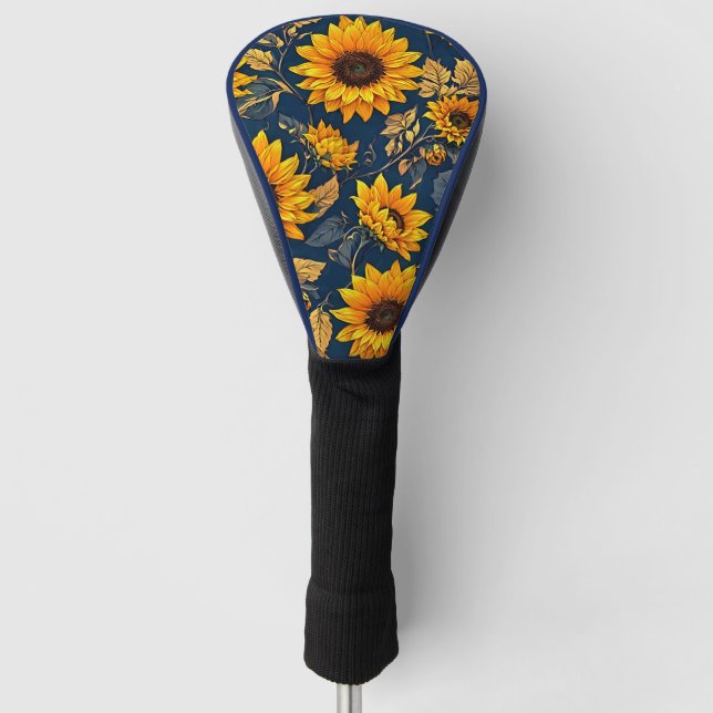 Couvre-club De Golf Tête de golf Sunflower - Tee in Bloom (Devant)