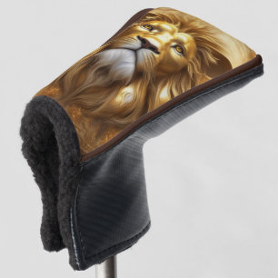 Couvre-club De Golf Tête de lion doré superbe