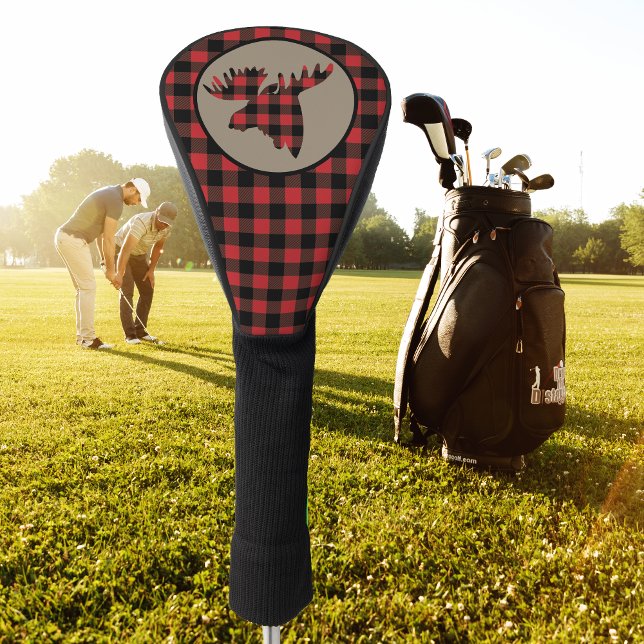 Couvre-club De Golf Tête d'orignal rouge noire (Créateur téléchargé)