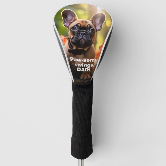 Couvre-club De Golf Texte personnalisé 🐶 💗 chiot français doux dans  (Devant)