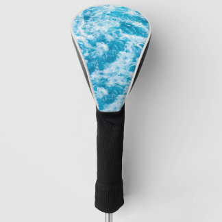 Couvre-club De Golf Texture d'onde bleu océan